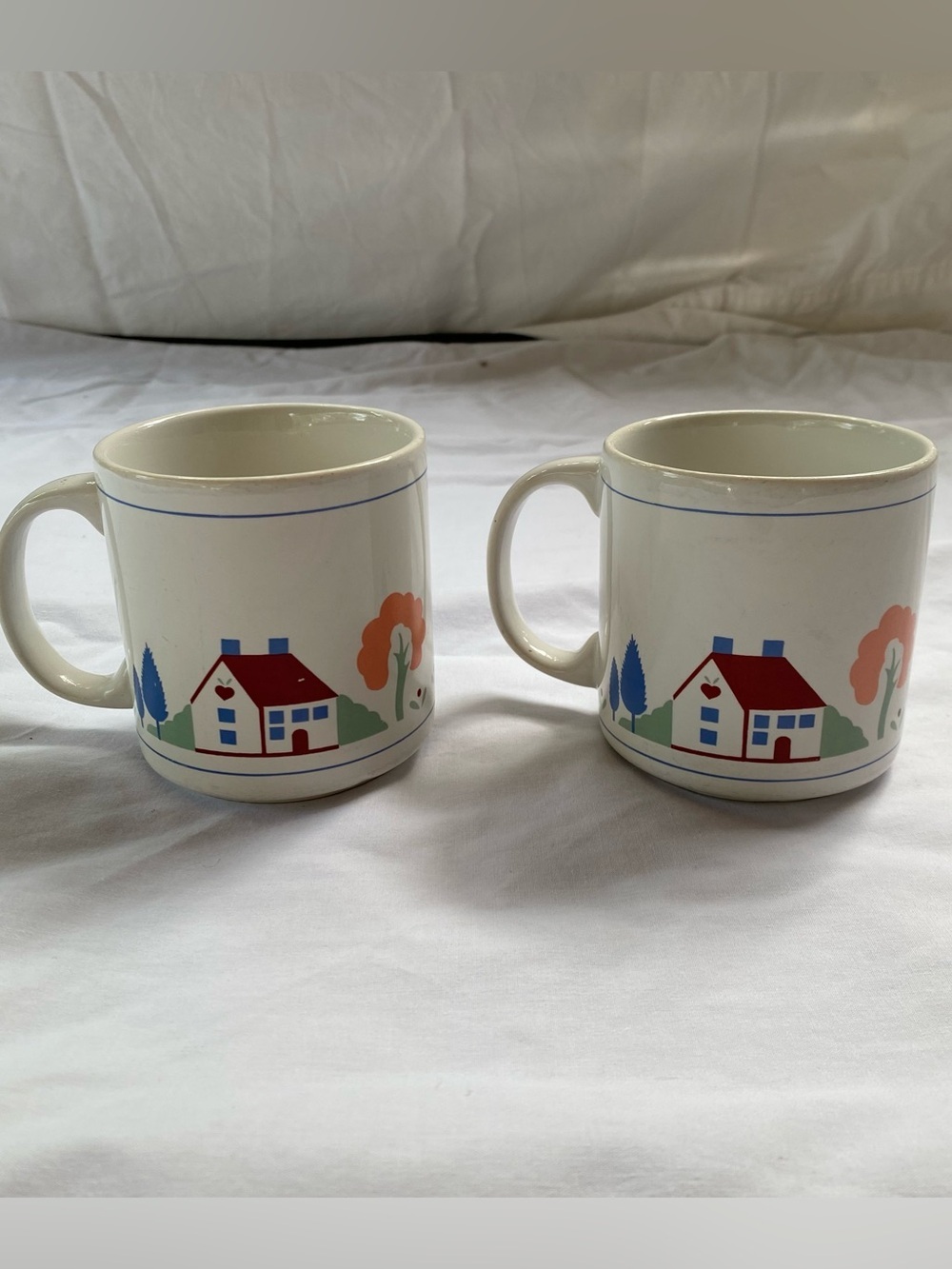 Vintage Set of 2 Cottagecore Mugs Elizabeth Berry Fine China Tea Coffee Cups - Picture 2 of 7